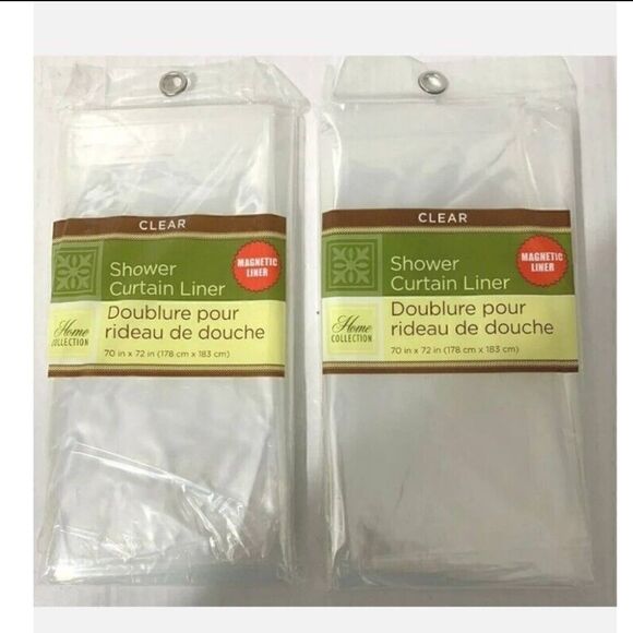 4 Pack Home Collection PEVA Shower Curtain Liners, clear 70x72 in - Picture 2 of 12